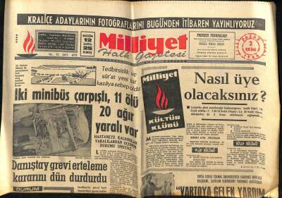 Milliyet Halk Gazetesi 2 Ekim 1966 - Danıştay Grevi Erteleme Kararını Dün Durdurdu GZ74403 - 1
