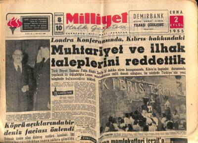Milliyet Halk Gazetesi 2 Eylül 1955 - Fransa İle Mısırın Araları Açılıyor GZ67935 - 2