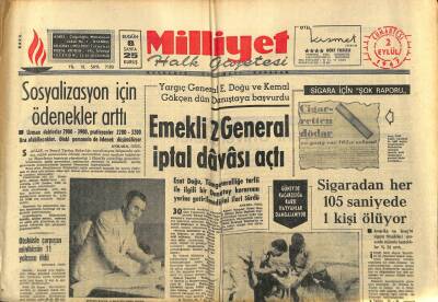Milliyet Halk Gazetesi 2 Eylül 1967 - Sigaradan Her 105 Saniyede 1 Kişi Ölüyor GZ88585 - 1