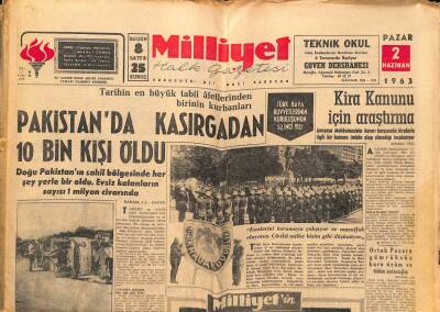 Milliyet Halk Gazetesi 2 Haziran 1963 - Pakistanda Kasırgadan 10 Bin Kişi Öldü GZ92781 - 1