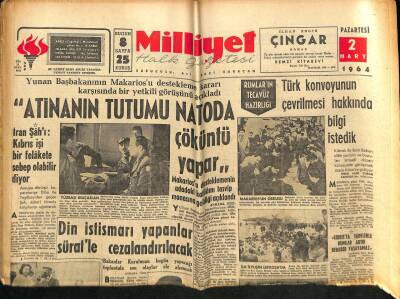 Milliyet Halk Gazetesi 2 Mart 1964 - Bir İngiliz Uçağı Düştü 83 Kişi Öldü GZ117645 - 1