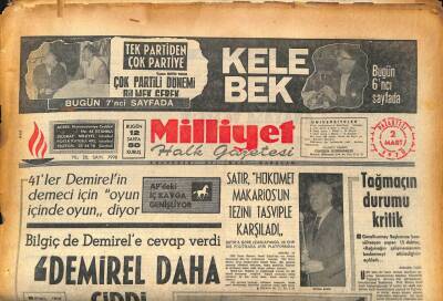 Milliyet Halk Gazetesi 2 Mart 1970 - Tağmaçın Durumu Kritik GZ86658 - 1