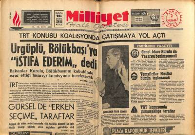 Milliyet Halk Gazetesi 2 Nisan 1965 - Gürselde Erken Seçime Taraftar GZ81293 - 1
