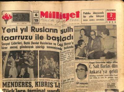 Milliyet Halk Gazetesi 2 Ocak 1958 - Yeni Yıl Rusların Sulh Taarruzu İle Başladı GZ74541 - 1