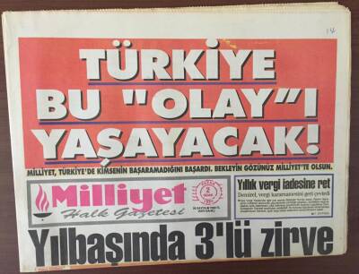 Milliyet Halk Gazetesi 2 Ocak 1994 - Çillerin Güneydoğuya Moral Gecesi GZ6926 - 2