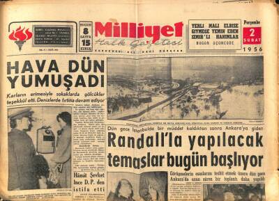 Milliyet Halk Gazetesi 2 Şubat 1956 - Yedek Subaylık Müddetinin 1 Yıla İnmesi Meselesi - Sökede Difteri Salgını Başgösterdi GZ93559 - 1