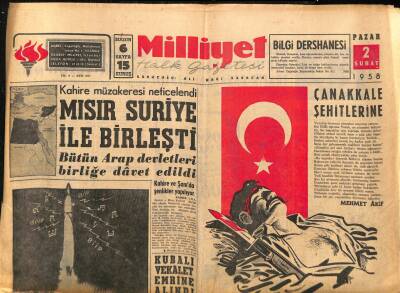 Milliyet Halk Gazetesi 2 Şubat 1958 - Bayar Bugün Libyaya Gidiyor GZ88785 - 1