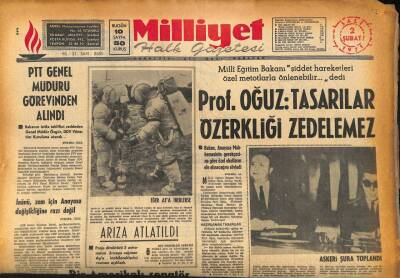 Milliyet Halk Gazetesi 2 Şubat 1971 - Prof. Oğuz Tasarılar Özerkliği Zedelemez GZ86475 - 1