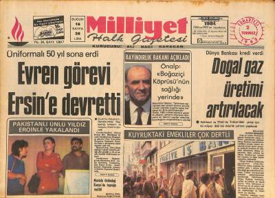 Milliyet Halk Gazetesi 2 Temmuz 1983 - Kıbrısta Askeri Fabrika Kuruyoruz - Evren Görevi Ersine Devretti GZ127709 - 1