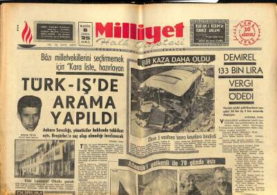 Milliyet Halk Gazetesi 20 Ağustos 1965 - Orhan Günşiray , Marmarada Boğulma Tehlikesi Atlattı GZ79101 - 1