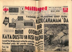 Milliyet Halk Gazetesi 20 Aralık 1962 - Kızılcahamamda Bir Otobüse Kaya Düştü 18 Kişi Öldü GZ67927 - 2