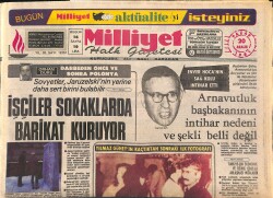 Milliyet Halk Gazetesi 20 Aralık 1981 - Yılmaz Güney'in Kaçtıktan Sonraki İlk Fotoğrafı GZ161009 - Gökçekoleksiyon