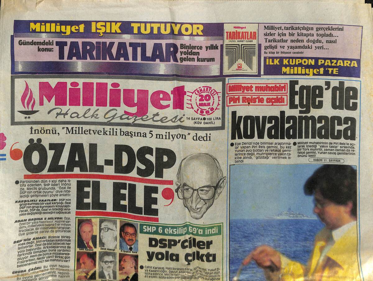Milliyet Halk Gazetesi 20 Aralık 1986 - Naim Süleymanoğlu Ankara'ya Döndü - Türk Yunan Çatışması GZ152355 - 1