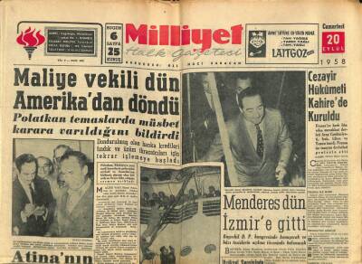 Milliyet Halk Gazetesi 20 Eylül 1958 - Cezayir Hükümeti Kahirede Kuruldu GZ79262 - 1