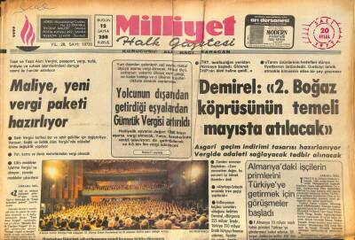 Milliyet Halk Gazetesi 20 Eylül 1977 - Demirel 2. Boğaz Köprüsünün Temeli Mayısta Atılacak GZ86573 - 1