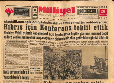 Milliyet Halk Gazetesi 20 Haziran 1958 - NATO Personelinden 4 Yunanlı İzmire Döndü GZ88797 - 1