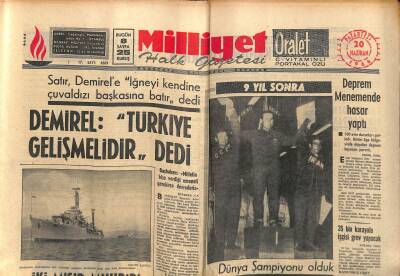 Milliyet Halk Gazetesi 20 Haziran 1966 - Dünya Serbest Güreş Şampiyonasında 9 Yıl Sonra Şampiyon Olduk - Türkeş , Türk Milliyetçiliği Ulvidir de GZ121492 - 1