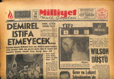 Milliyet Halk Gazetesi 20 Haziran 1970 - Tağmaç Ve Komutanlar Eskişehirde - Demirel İstifa Etmeyecek GZ86983 - 1