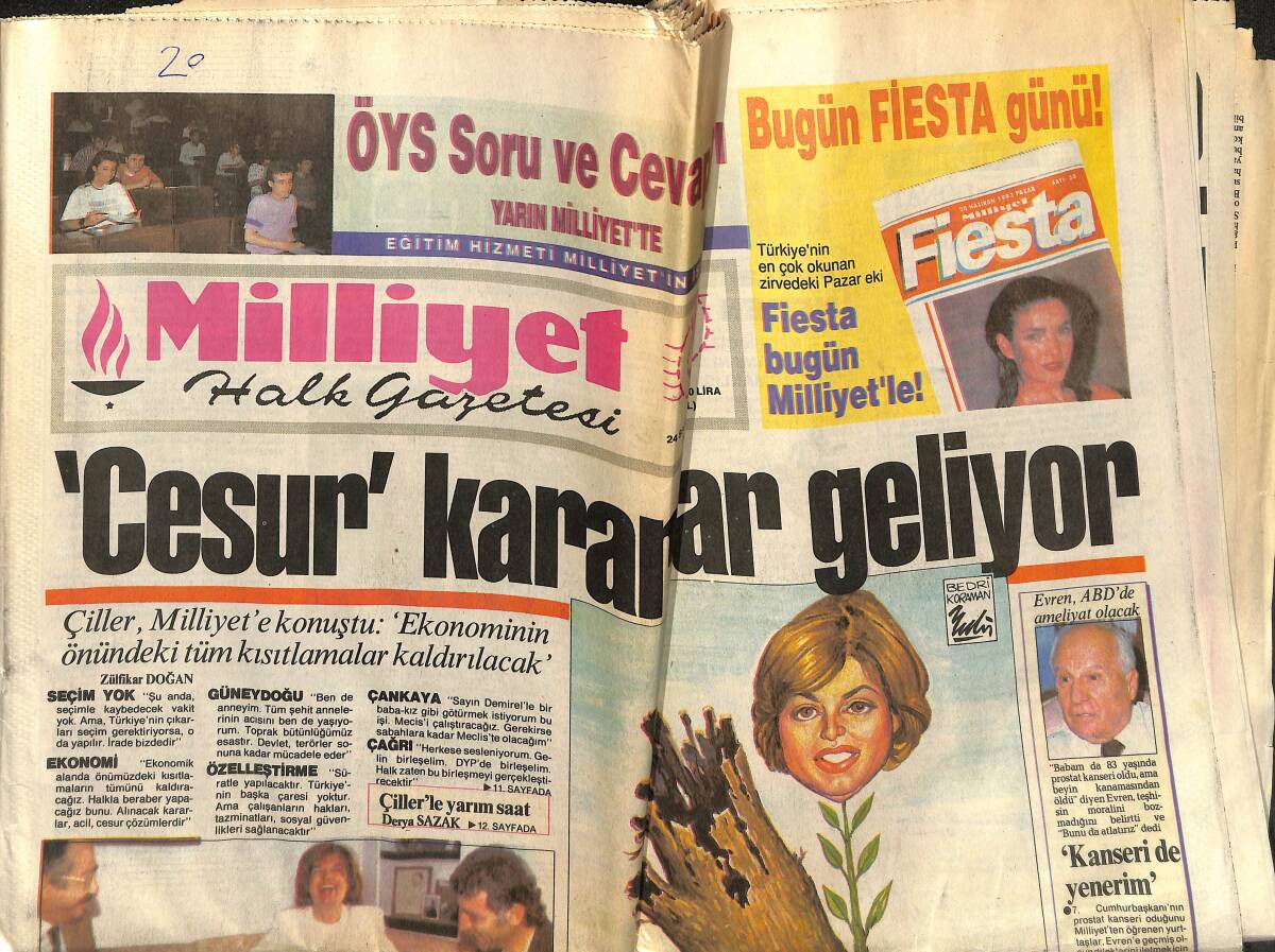 Milliyet Halk Gazetesi 20 Haziran 1993 - Milliyet İç Savaşın Eşiğindeki Azerbaycan'da - Fenerbahçe Karaborsada GZ153066 - 1