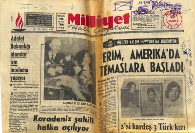 Milliyet Halk Gazetesi 20 Mart 1972 - Erim , Amerikada Temaslara Başladı GZ79157 - 1