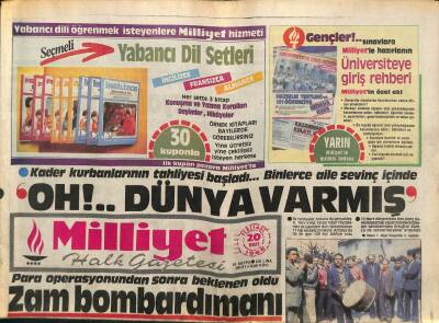Milliyet Halk Gazetesi 20 Mart 1986 - Ankaradan Sonra Atinaya Baskı GZ83700 - 1