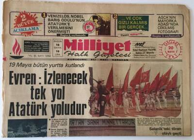 Milliyet Halk Gazetesi 20 Mayıs 1981 - 19 Mayıs Bütün Yurtta Kutlandı. Evren İzlenecek Tek Yol Atatürk Yoludur GZ16191 - 1