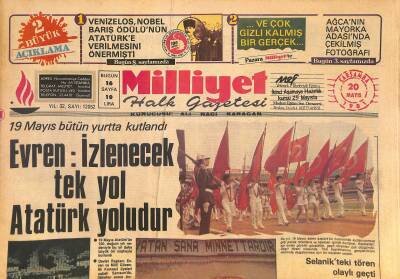 Milliyet Halk Gazetesi 20 Mayıs 1981 - Türkiye Politikası Rallis İle Papandreauyu Birbirine Düşürdü - Evren İzlenecek Tek Yol Atatürk Yoludur GZ126737 - 1