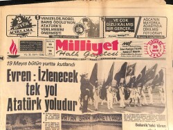 Milliyet Halk Gazetesi 20 Mayıs 1981 - Yaşar Kemal'in İngiltere'de 11.Eseri Piyasaya Çıktı - Evren : İzlenecek Tek Yol Atatürk Yoludur GZ161246 - Gökçekoleksiyon