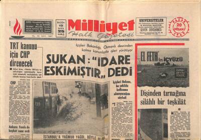 Milliyet Halk Gazetesi 20 Nisan 1969 - Amerika , Kuzey Kore Açıklarına Savaş Gemisi Ve Uçak Gönderiyor GZ88857 - 1