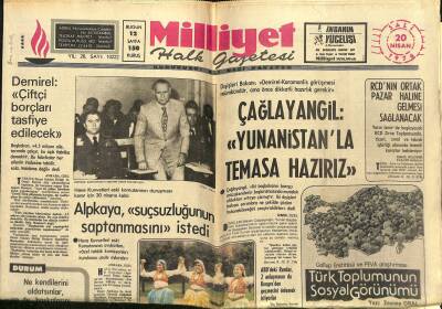 Milliyet Halk Gazetesi 20 Nisan 1976 - ABDdeki Rumlar , 2 Anlaşmanın da Kongreden Geçmesini Önlemek İstiyorlar GZ118825 - 1