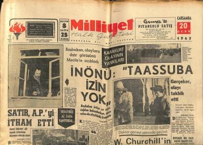Milliyet Halk Gazetesi 20 Ocak 1965 - Marlon Brando , Aktörlükten Vazgeçiyor - Türkan Şoray Annesine 1250 Lira Nafaka Verecek GZ121408 - 1