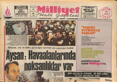 Milliyet Halk Gazetesi 20 Ocak 1983 - İtalyan Polisi Ağcadan , Papayı Vurmasını Çelebi İstedi GZ127879 - 1
