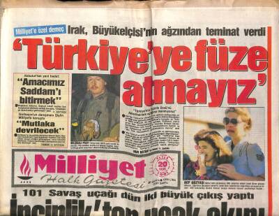 Milliyet Halk Gazetesi 20 Ocak 1991 - Akbuluttan Yeni Hedef Amacımız Saddamı Bitirmek GZ118196 - 1