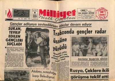 Milliyet Halk Gazetesi 20 Temmuz 1968 - Trabzonda Gençler Radar Üstüne Yürüdü GZ67895 - 1