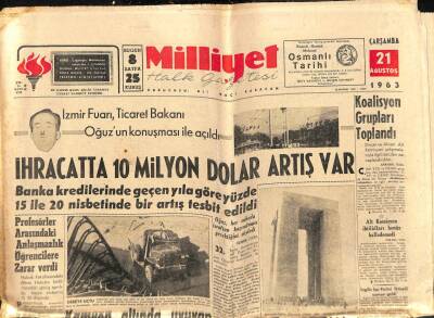 Milliyet Halk Gazetesi 21 Ağustos 1963 - İzmir Fuarı , Oğuzun Konuşması İle Açıldı GZ81997 - 1