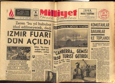 Milliyet Halk Gazetesi 21 Ağustos 1965 - İstanbula Döviz Yağdı GZ79102 - 1