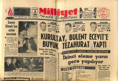 Milliyet Halk Gazetesi 21 Ekim 1966 - Sunay Elmalının Azlini İmzaladı GZ74418 - 1