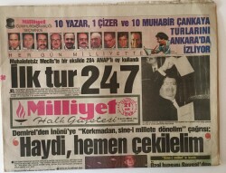 Milliyet Halk Gazetesi 21 Ekim 1989 - Cumhurbaşakanlığı Seçiminde İlk Tur İlk Tur 247 GZ16171 - 2
