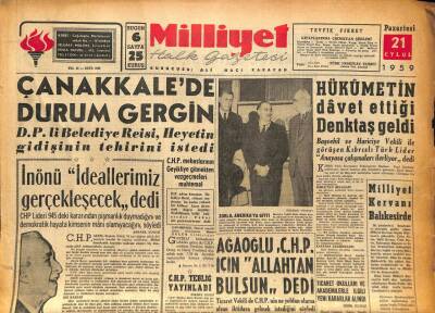 Milliyet Halk Gazetesi 21 Eylül 1959 - Kruşçev Amerikalı Artistlerle Konuştu GZ86823 - 1
