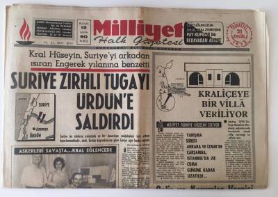 Milliyet Halk Gazetesi 21 Eylül 1970 - Suriye Zırhlı Tugayı Ürdüne Saldırdı GZ11504 - 1