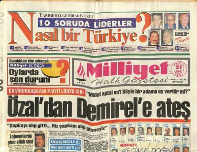 Milliyet Halk Gazetesi 21 Eylül 1991 - Özaldan Demirele Ateş - Lojmanlarda Yine Silah Sesi GZ117994 - 1