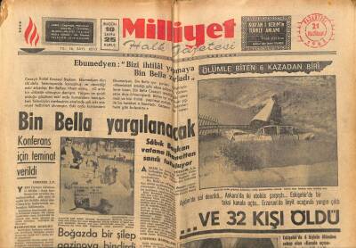 Milliyet Halk Gazetesi 21 Haziran 1965 - Bin Bella Yargılanacak GZ81130 - 1