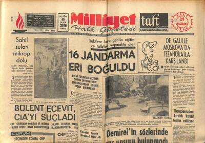 Milliyet Halk Gazetesi 21 Haziran 1966 - Tülây Geran Pariste Fransızca Plâk Yapıyor - Bülent Ecevit CIAyı Suçladı GZ121493 - 1