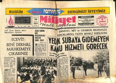 Milliyet Halk Gazetesi 21 Haziran 1973 - Ankara Cezaevinde Direniş Başladı - Belçikalı Kalp Uzmanı Hastalara Sigara Yerine Puro Tavsiye Etti GZ122128 - 1