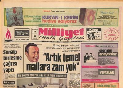 Milliyet Halk Gazetesi 21 Haziran 1983 - Sunalp Birleşme Çağrısı Yaptı - Ankara Tıp Fakültesi Hastanesinin Temelini 1945de İnönü Atmıştı GZ127859 - 1