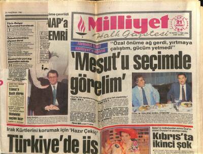Milliyet Halk Gazetesi 21 Haziran 1991 - Irak Kürtlerini Korumak İçin Hazır Çekiç GZ76848 - 1