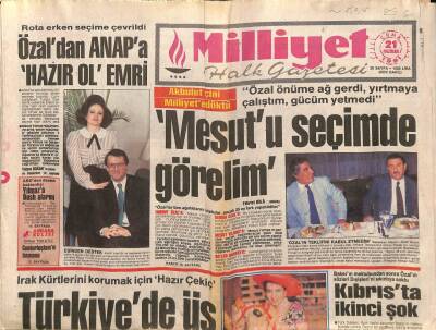 Milliyet Halk Gazetesi 21 Haziran 1991 - Irak Kürtlerini Korumak İçin Hazır Çekiç GZ90902 - 1