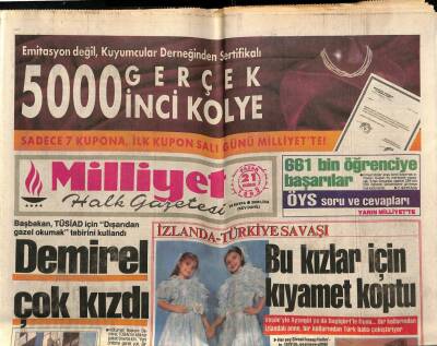 Milliyet Halk Gazetesi 21 Haziran 1992 - Mevlananın Torunu Miguel GZ83476 - 1