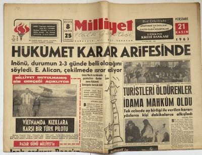 Milliyet Halk Gazetesi 21 Kasım 1963 - Turistleri Öldürenler İdama Mahkum Oldu GZ60273 - 1