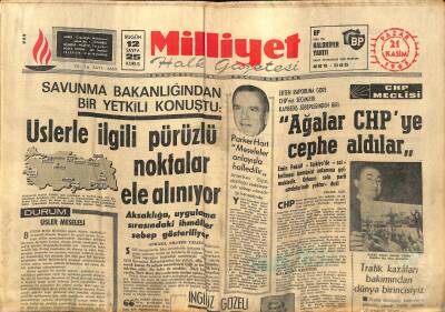 Milliyet Halk Gazetesi 21 Kasım 1965 - Türk Sinemasında Türkan Şorayın Yeri - Yunanistanı Protesto Ettik GZ117999 - 1